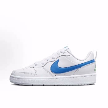 Nike Court Borough 2 Low 2耐磨透气 低帮 儿童板鞋 白蓝