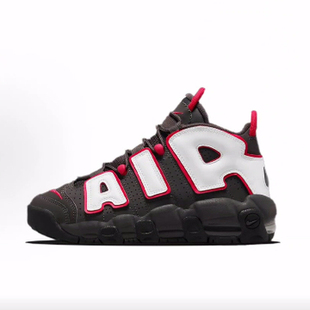 Nike Air More Uptempo 大AIR 耐磨 中帮 儿童篮球鞋 灰白红