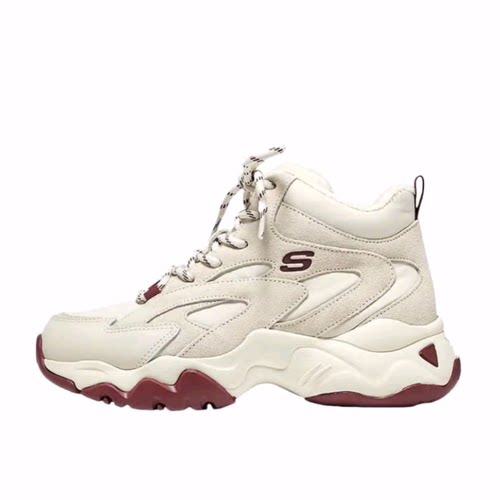 Skechers斯凯奇 D'LITES 3.0 熊猫鞋 高帮 老爹鞋 女款 白红