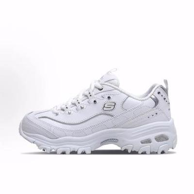 Skechers斯凯奇 DLITES 运动潮流复古 低帮 生活休闲鞋 女款 银白