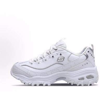 Skechers斯凯奇 DLITES 运动潮流复古 低帮 生活休闲鞋 女款 银白