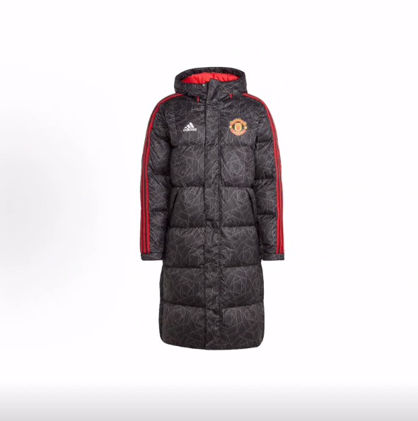 adidas Manchester United Dna Down Coat 连帽长款羽绒服 男款