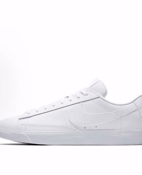 Nike Blazer Lthr 皮革 轻便 低帮 板鞋 男女同款 白色
