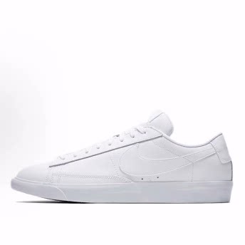 Nike Blazer Lthr 皮革 轻便 低帮 板鞋 男女同款 白色