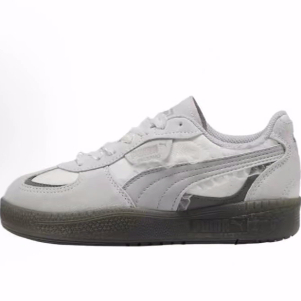 PUMA彪马 Palermo 复古运动休闲鞋T字鞋厚底鞋 低帮板鞋女款 灰色