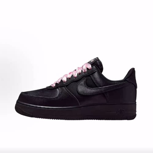Nike Air Force 1 Low Triple Black Satin 低帮 板鞋 女款
