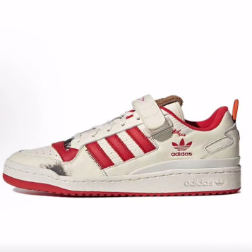 adidas originals FORUM    耐磨轻便 低帮 板鞋 男女同款 白红