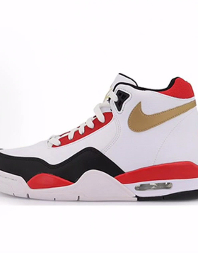 Nike Flight Legacy 潮流百搭 中帮 复古篮球鞋 男款 白金红