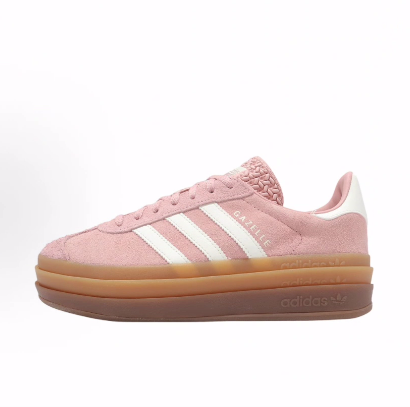 adidas originals GAZELLE BOLD 绒百搭舒适低帮 板鞋女款粉色