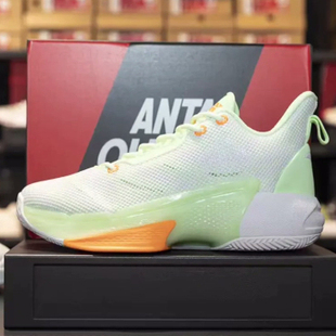 Anta安踏 进击4 耐磨回弹 中帮 实战篮球鞋 男款 白绿橙