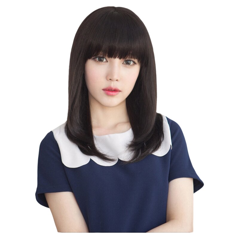 假发女中长发自然真发锁骨发套