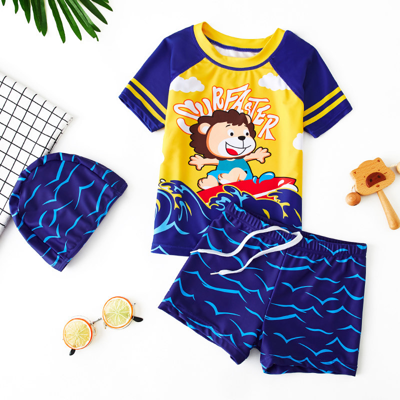 速发儿童游男分可中体童新款防晒速干大爱男孩宝宝连体泳裤套装