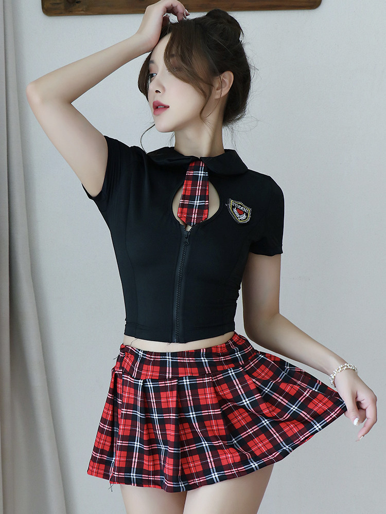 性感紧身短裙夜场学生制服套装女
