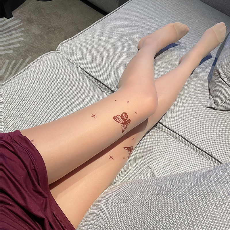 性感蝴蝶印花连体丝袜