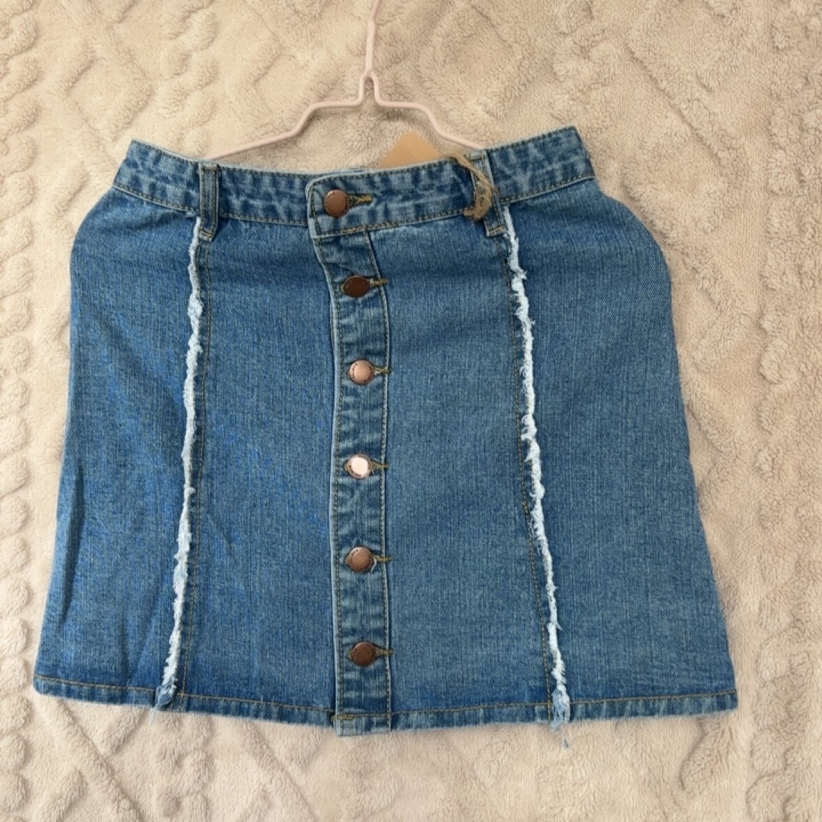 夏季牛仔半身纽扣无弹短裙女百搭大码半身裙