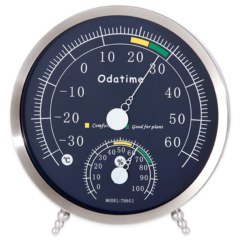 包邮欧达时室内温度计高精度温度湿度计不锈钢TH602德国机芯家用