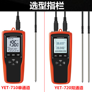 宇问电子温度计PT1000铂电阻探头传感器高精密型测温仪带背光探头