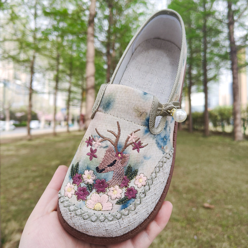 步锦轩老北京布鞋女2026新款正品妈妈鞋一脚蹬中老年女鞋休闲鞋子