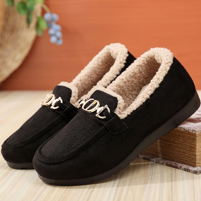 老北京秋冬季二棉鞋女豆豆一脚蹬