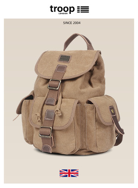 Troop双肩包女哈利波特书包帆布背包男旅行包复古双肩背大学生包