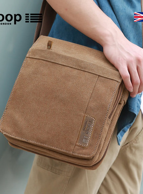 Troop帆布男包简约单肩包男士包包欧美休闲英伦复古包斜跨单肩包