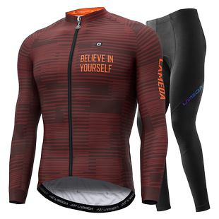 兰帕达随风冬季防风抓绒保暖加厚骑行服男秋冬加绒外套自行车套装