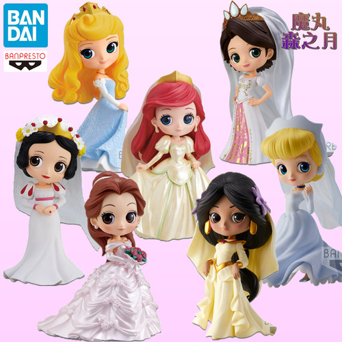 正版Qposket迪士尼公主婚纱手办