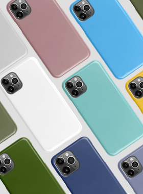 纯色黄色蓝色绿色白色黑色iPhone16Promax超薄15轻便14Pro适用于苹果13个性12半包11菲林极简手机壳
