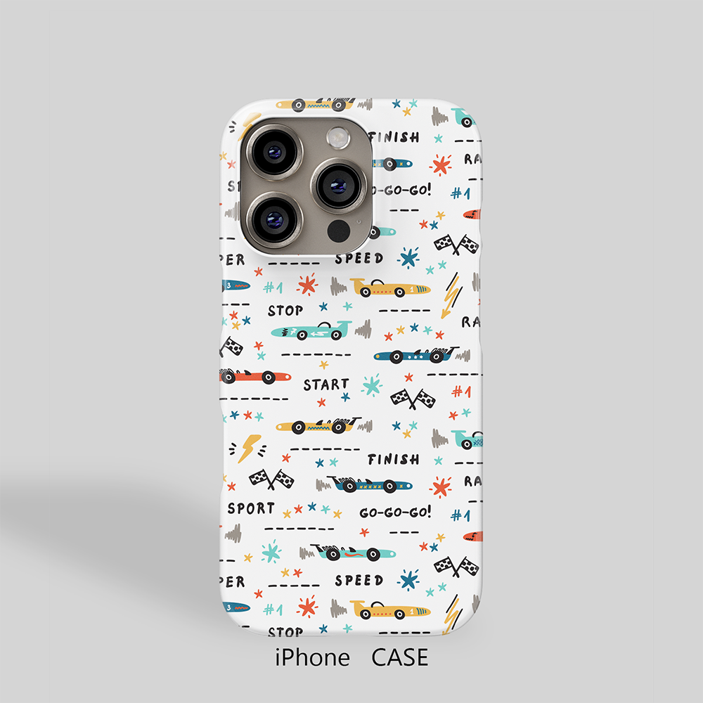 极速童趣赛车趣味赛车适用于iPhone16ProMax轻薄15适用于14苹果13手机壳12不掉色11环保可水洗硬壳半包保护壳