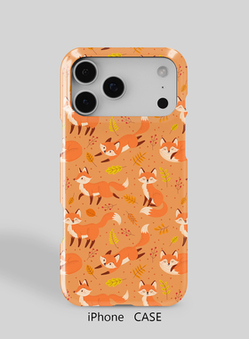 黄色树叶狐狸适用于iPhone16ProMax轻薄15适用于14苹果13手机壳12不掉色11环保可水洗硬壳磨砂散热半包保护壳