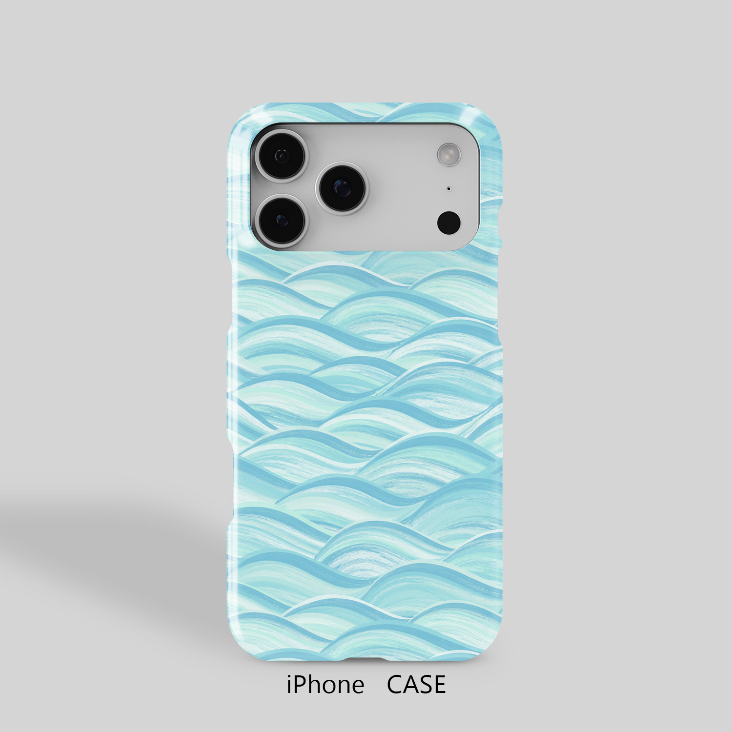 夏日波浪蓝色日系适用于iPhone17Promax轻薄16适用于15苹果14手机壳13不掉色12环保硬壳散热11半包保护壳