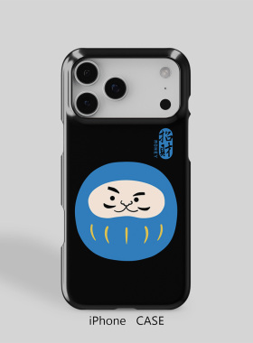 蓝色达摩娃娃简约适用于iPhone17Promax轻薄16适用于15苹果14手机壳13不掉色12环保硬壳散热11半包保护壳