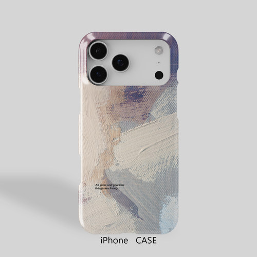 艺术文艺油漆布纹油画iPhone17Promax超薄15不掉色13哑光雾面12磨砂14半包适用于苹果潮牌手机壳菲林