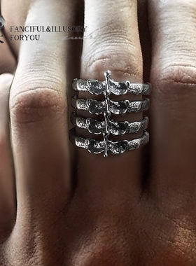 羿采男女925纯银戒指伊甸园肋骨银饰哥特礼物INS欧美小众设计师潮