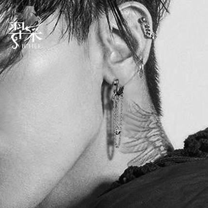 韩版流苏饰品银耳环街头时尚