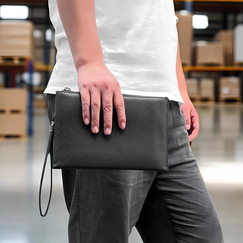 雅特仕真皮薄款手拿包