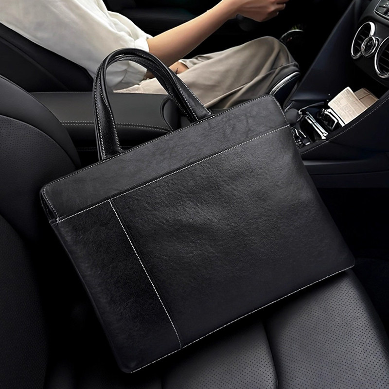 男士真皮14寸大容量手提电脑包