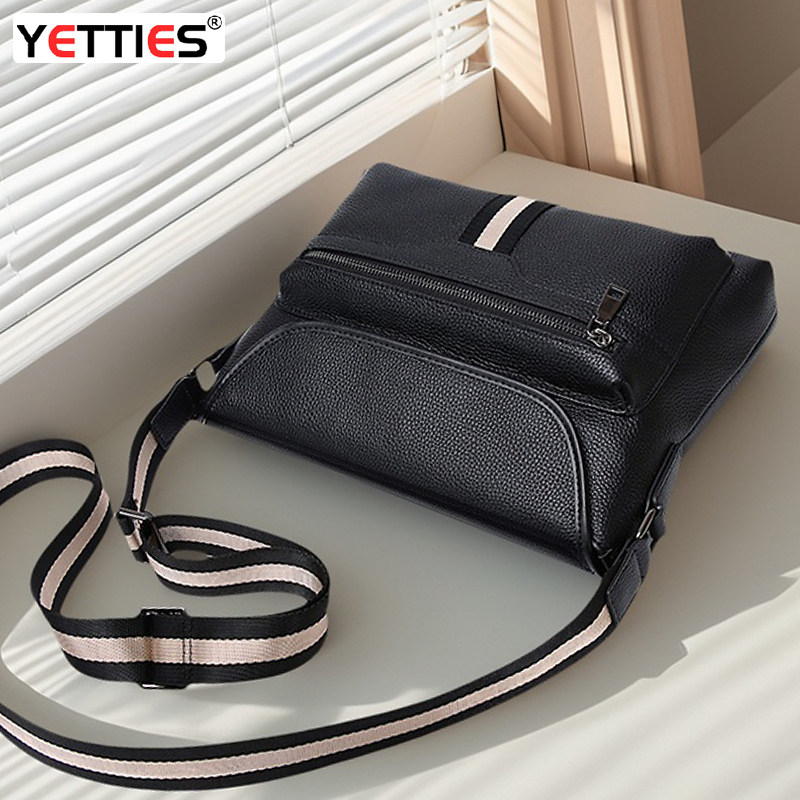 雅特仕头层牛皮单肩包