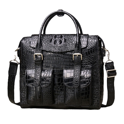 雅特仕鳄鱼纹牛皮商务手提包