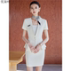 职业气质酒店前台工作装 高端白色短袖 女夏薄款 套装 医美工作服 西装