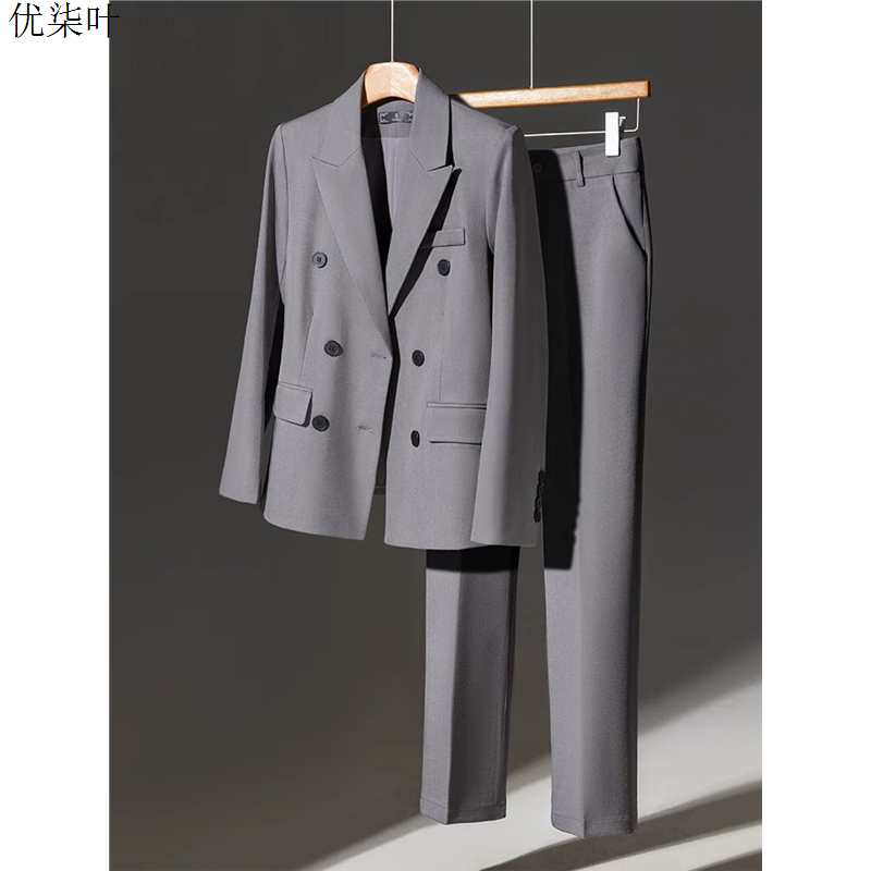 职业装套装女士面试西装正装轻职场工作服气质高级感灰色西服外套