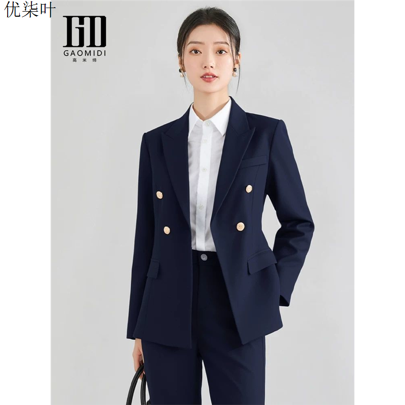 黑色职业装女套装西装大学生公务员面试正装小个子高级感西服外套