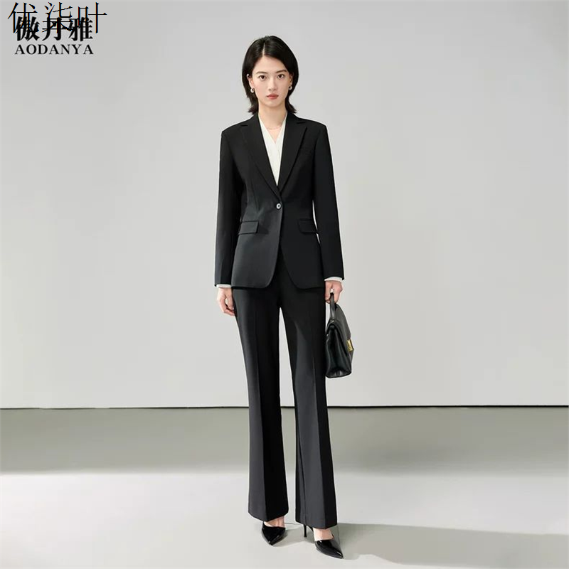 一粒扣西装套装女大学生公考小个子面试正装职业工作服西服