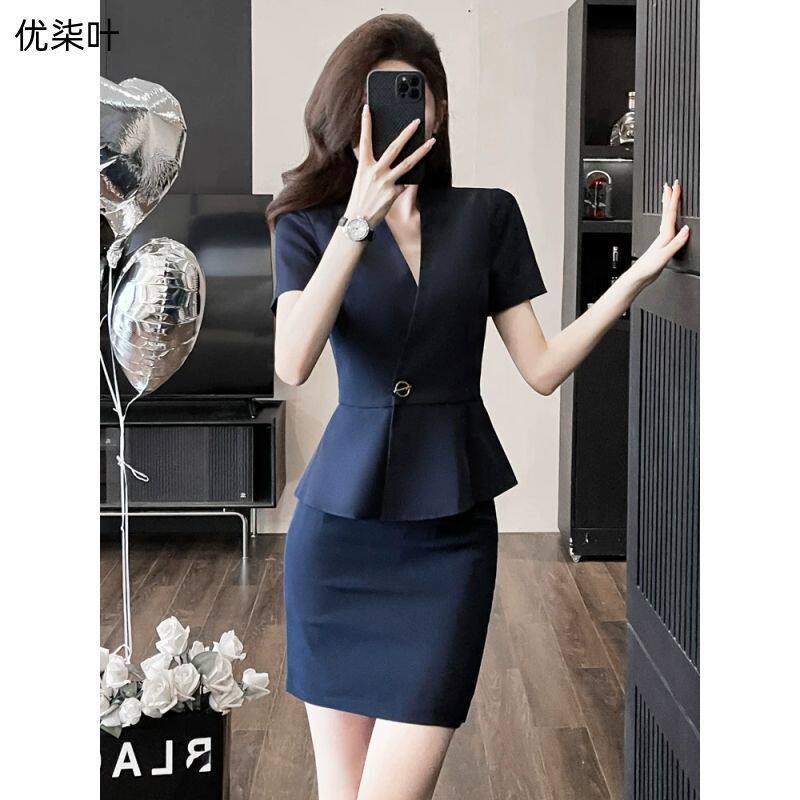 短袖小西装外套女正装2026新款夏季西服高端职业套装前台接待制服