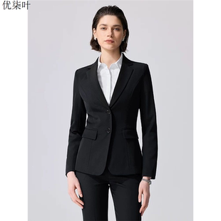 黑色西装外套女2025轻职场正装大学生教资面试穿搭职业装西服套装