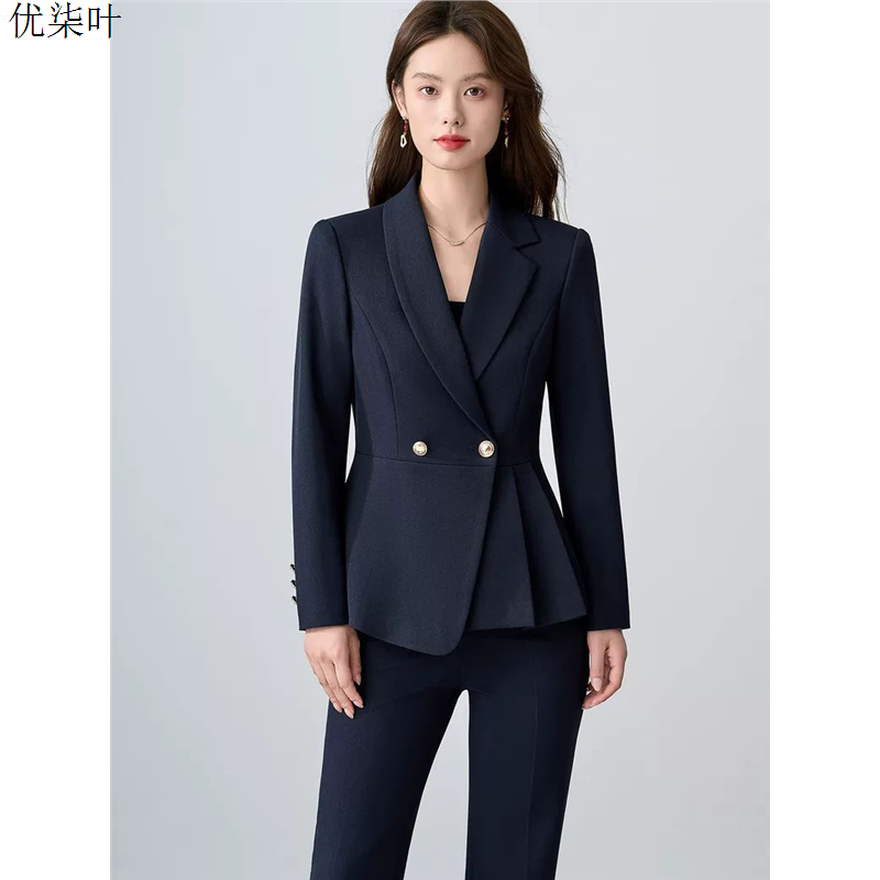 藏青色西装套装女2026新款高级感职业气质正装高端工作服西服外套