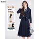 短款 女春小个子学院风大学生面试职业正装 西服套裙 套装 藏青色西装