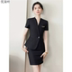收腰显瘦气质两件套 通勤职业酒店前台工装 黑色V领西装 套裙女夏季
