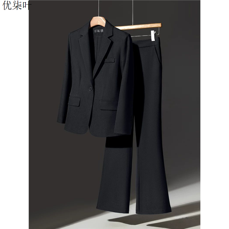 黑色西装套装女士春秋职业面试正装高级感气质工作服职场西服外套