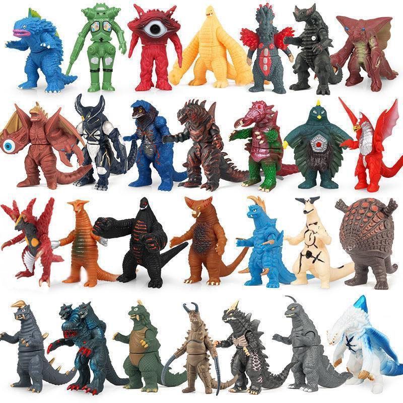 奥特曼怪兽儿童玩具加恩q奇兽眼q独眼兽软胶雷德王哥莫拉玩具